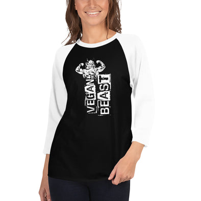 Vegan Beast 3/4 sleeve raglan shirt