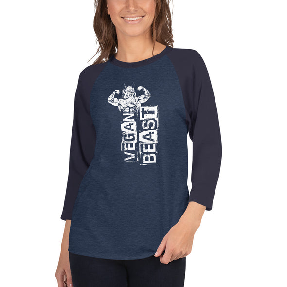 Vegan Beast 3/4 sleeve raglan shirt