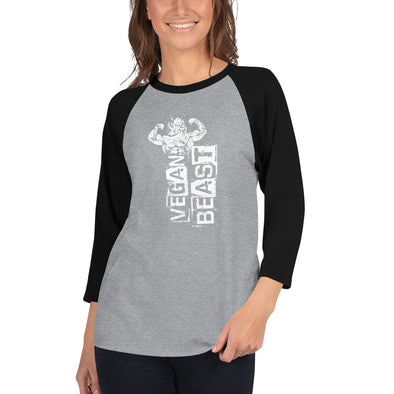 Vegan Beast 3/4 sleeve raglan shirt