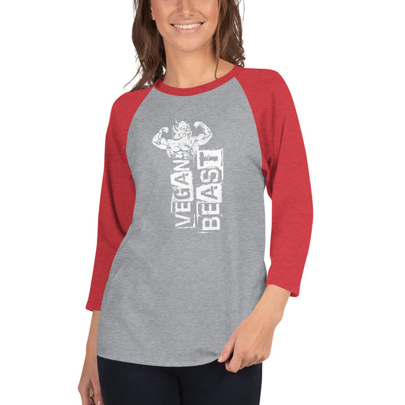 Vegan Beast 3/4 sleeve raglan shirt